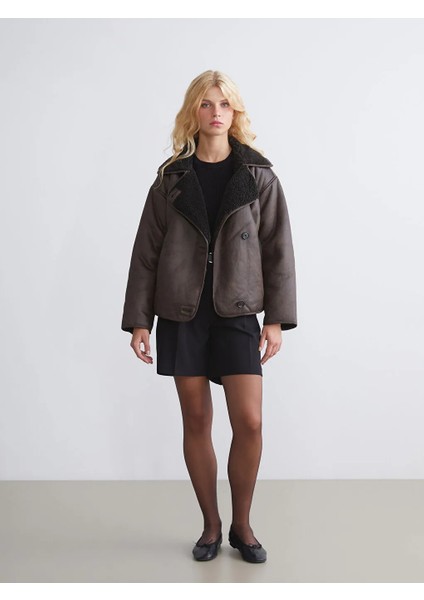 Xsıde Kahverengi Pelüş Biker Yaka Kadın Süet Mont fiyatları