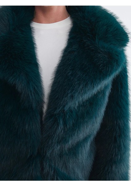 Lcwaıkıkı Classic Petrol Ceket Yaka Kadın Kürk Mont modelleri