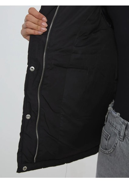 Lcw Eco Siyah Dik Yaka Kadın Şişme Mont fırsatları