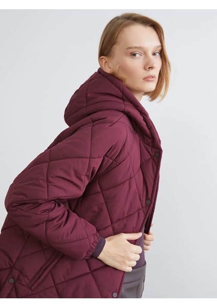 Lcw Vision Bordo Kapüşonlu Kapitone Kadın Şişme Mont