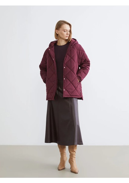 Lcw Vision Bordo Kapüşonlu Kapitone Kadın Şişme Mont fiyatları