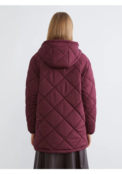 Lcw Vision Bordo Kapüşonlu Kapitone Kadın Şişme Mont fırsatları