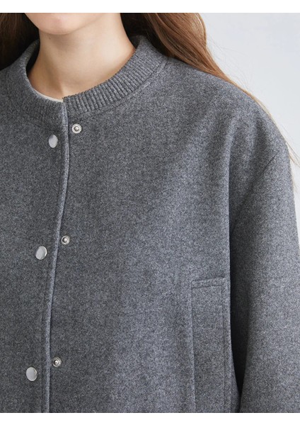 Xsıde Antrasit Kolej Yaka Kadın Kaşe Mont modelleri