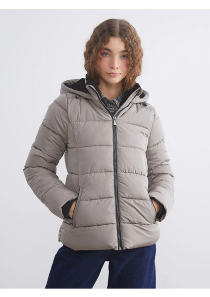 Xsıde Kahverengi Kapüşonlu Kadın Şişme Mont fırsatları