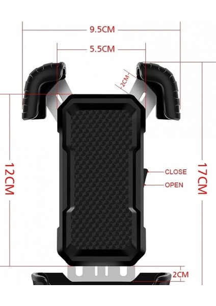 Buğz 360° Derece Ayarlanabilen Gidon Bağlantılı Bisiklet Motosiklet Için Abs 4-7.8″ Inç Telefon Tutucu