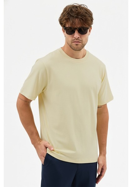 Erkek Premium Kalite Yoğun Dokulu Pamuklu T-Shirt Açık Sarı M101-R0220-03 fiyatları