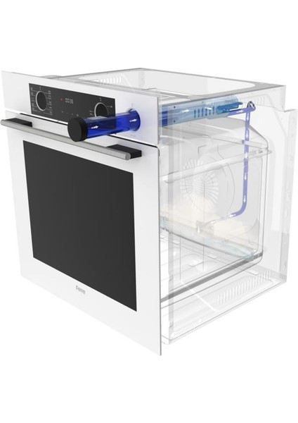 Fryart & Silentart Pele /sessiz Beyaz Ankastre Set ( D081-SA + XE64CB + SC406-WFA Wok )