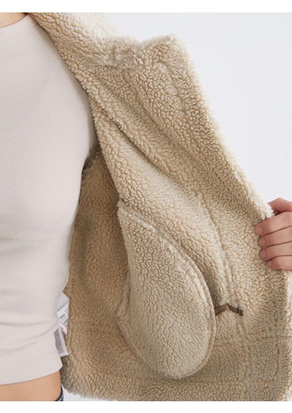 Xsıde Kahverengi Kürk Yaka Oversize Kadın Süet Mont fırsatları