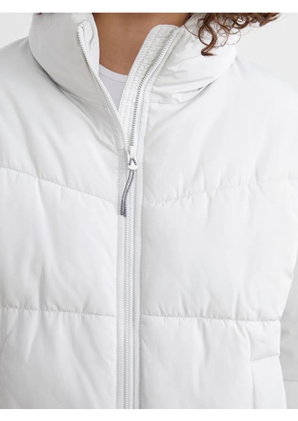 Xsıde Gri Dik Yaka Oversize Kadın Şişme Mont modelleri