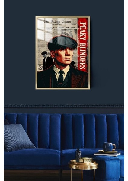 Thomas Shelby Peaky Blinders Tasarım Çerçeveli Metal Poster Tablo