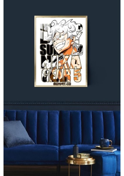 One Piece Tasarım Çerçeveli Metal Poster Tablo