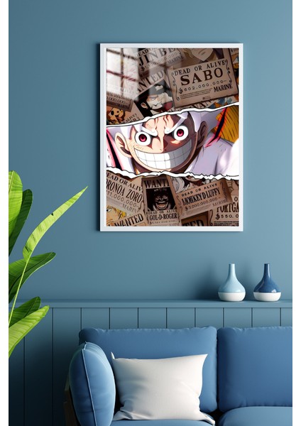 Monkey D. Luffy Tasarım Çerçeveli Metal Poster Tablo fiyatları