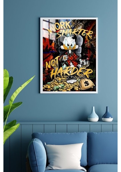 Donald Duck Zengin Rich Tasarım Çerçeveli Metal Poster Tablo