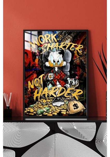 Donald Duck Zengin Rich Tasarım Çerçeveli Metal Poster Tablo modelleri