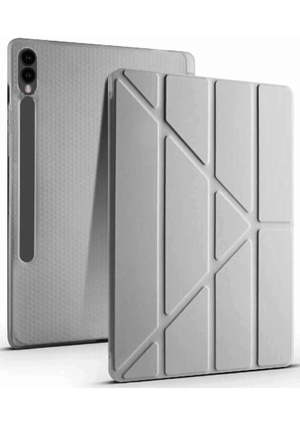 Samsung Galaxy X610 Tab S9 Fe Plus 12.4 Kılıf Kalemlikli Mars Tablet Kılıfı - Koyu Gri