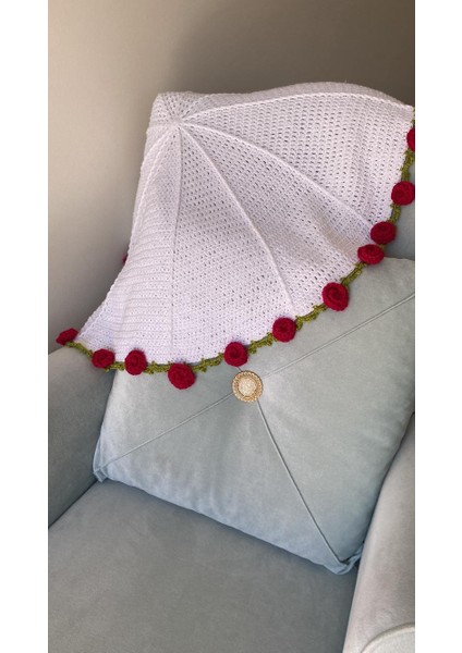 Pembe Çiçekli Buket Battaniye / Sevgililer Günü - Anneler Günü / Tv Battaniyesi 100 cm modelleri