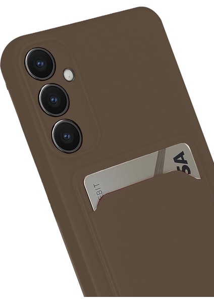 Samsung Galaxy S24 Fe Kılıf Kelvin Kartvizitli Silikon - Kahverengi fiyatları