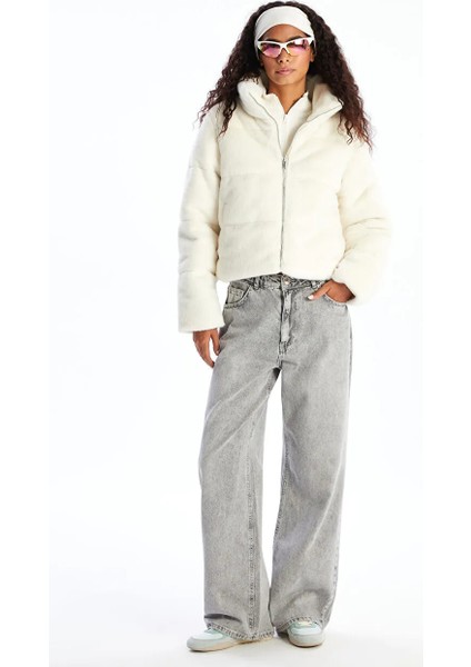 Xsıde Ekru Dik Yaka Kadın Şişme Mont fiyatları