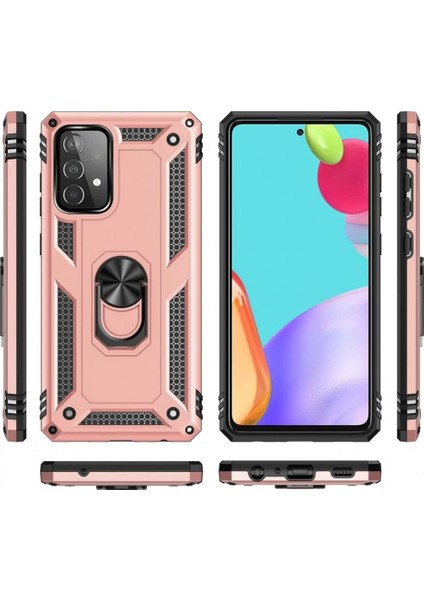 Ieg Samsung Galaxy A32 Kılıf Sofya Yüzüklü Silikon Kapak - Rose modelleri