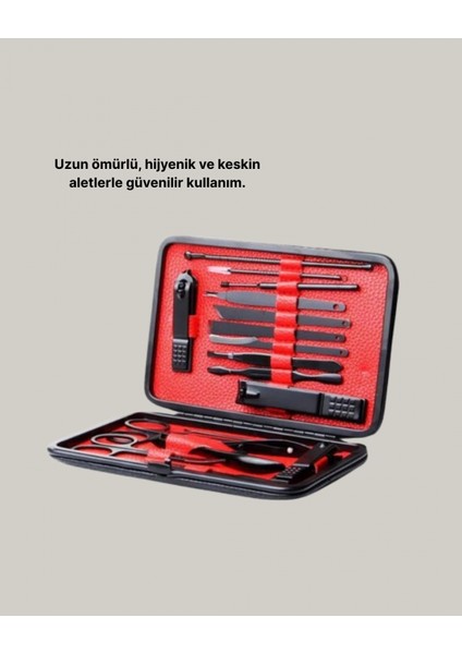 Ieg® 17 Parça Profesyonel Manikür Pedikür Seti Paslanmaz Çelik Siyah Kutu indirimleri