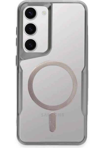Samsung Galaxy S23 Kılıf Boyi Magsafe Silikon Kapak - Gümüş