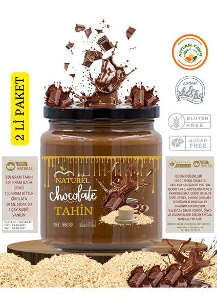 Çikolatalı Çiğ Susam Tahini 500 gr x 2 Adet