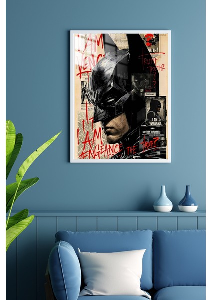 Batman Tasarım Çerçeveli Metal Poster Tablo