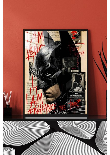 Batman Tasarım Çerçeveli Metal Poster Tablo modelleri