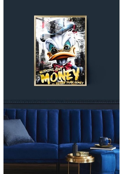 Donald Duck Rich Money Tasarım Çerçeveli Metal Poster Tablo fiyatları
