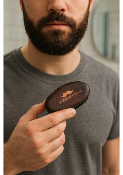 Doğal Sakal Fırçası ve Tarak Seti, Kayın Ağacı & Doğal Kıllı Sakal Bakım Fırçası, Statik Önleyici Ahşap Tarak, Domuz Kılı fiyatları