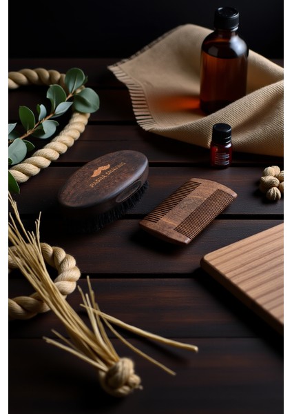 Doğal Sakal Fırçası ve Tarak Seti, Kayın Ağacı & Doğal Kıllı Sakal Bakım Fırçası, Statik Önleyici Ahşap Tarak, Domuz Kılı fırsatları