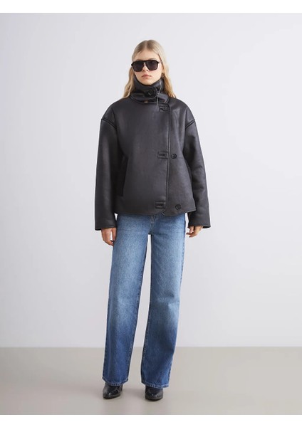 Xsıde Siyah Pelüş Biker Yaka Kadın Süet Mont fiyatları