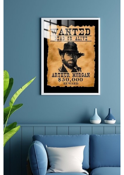 Arthur Morgan Wanted Tasarım Çerçeveli Metal Poster Tablo fiyatları