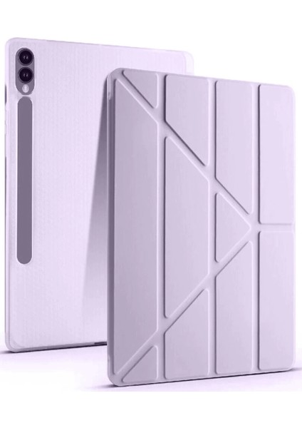 Samsung Galaxy X610 Tab S9 Fe Plus 12.4 Kılıf Kalemlikli Mars Tablet Kılıfı - Lila