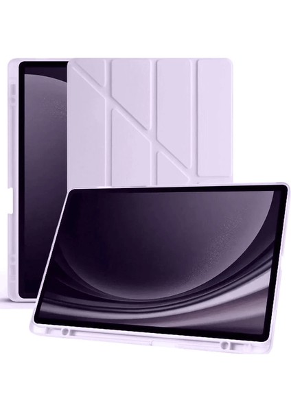 Samsung Galaxy X610 Tab S9 Fe Plus 12.4 Kılıf Kalemlikli Mars Tablet Kılıfı - Lila modelleri