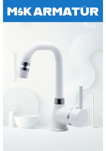 Beyaz Krom Armut Mafsallı Köşe Borulu Lavabo Bataraysı Çeşmesi fiyatları