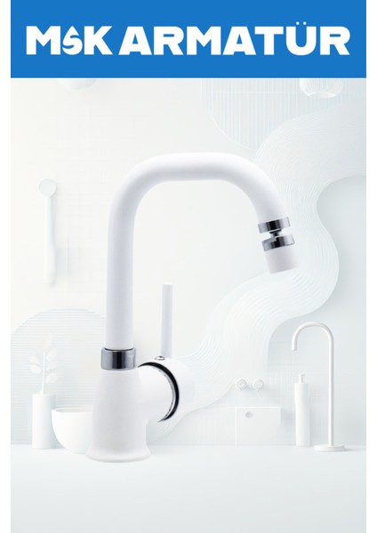 Beyaz Krom Armut Mafsallı Köşe Borulu Lavabo Bataraysı Çeşmesi modelleri