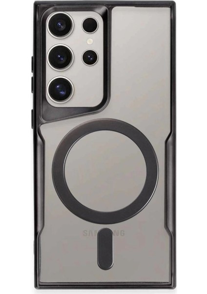 Samsung Galaxy S23 Ultra Kılıf Boyi Magsafe Silikon Kapak - Siyah