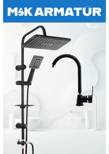 Full Siyah Robot Siyah Krom Eviye Bataryası 2 Li Set