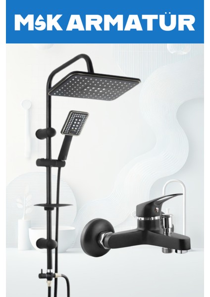 Siyah Lüx Robot Krom Banyo Bataryası