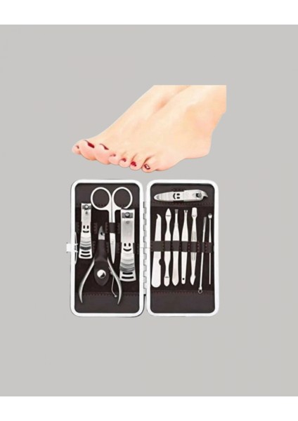 Ieg® Özel Deri Çantalı 12 Parça Manikür Pedikür Bakım Seti Paslanmaz Çelik modelleri