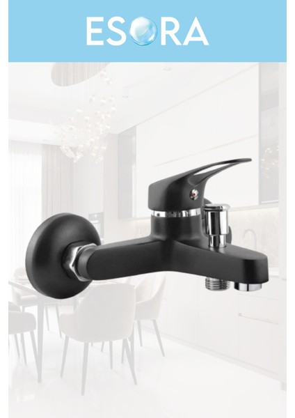 Siyah Robot Tepe Yağmurlama Banyo- Musluğu Çeşmesi 2'li Set modelleri