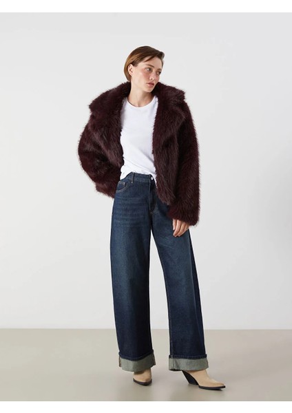 Lcw Vision Bordo Ceket Yaka Kadın Kürk Mont fiyatları