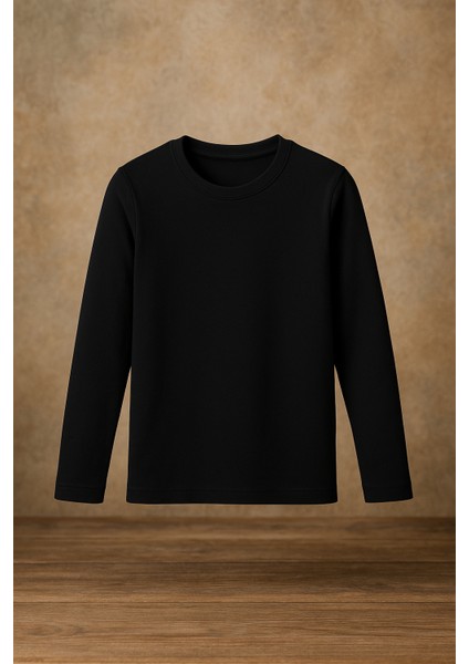 Erkek Çocuk Siyah Termal Fanila Uzun Kol