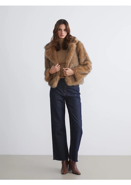 Lcw Vision Kahverengi Ceket Yaka Kadın Kürk Mont fiyatları