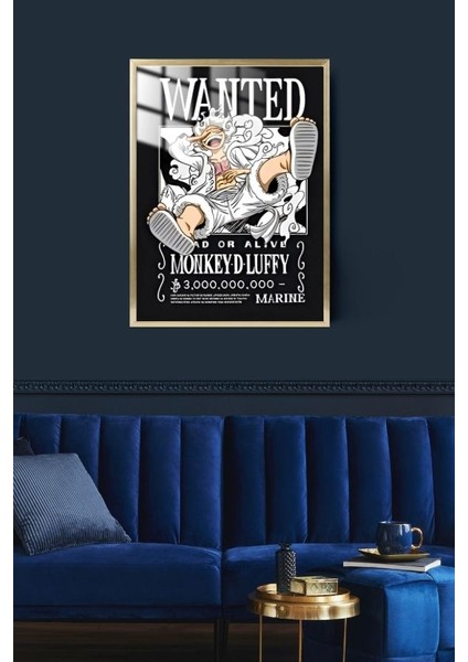 Monket D. Luffy Wanted Tasarım Çerçeveli Metal Poster Tablo