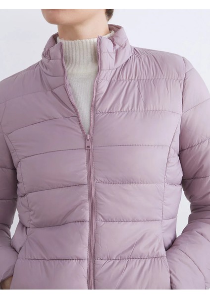 Lcw Eco Mürdüm Dik Yaka Kadın Şişme Mont modelleri