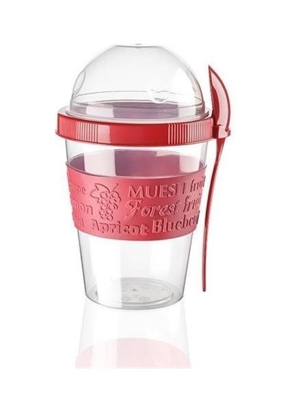 Taken Go Kapaklı Kaşıklı Pratik Taşınabilir Meyveli Yoğurt Kabı