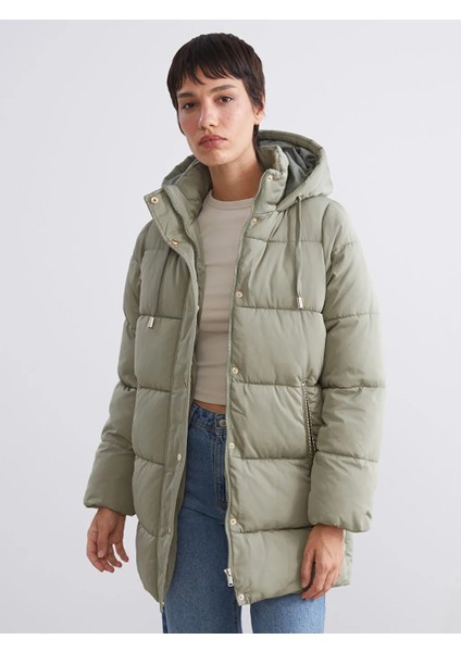 Lcw Vision Haki Kapüşonlu Kadın Şişme Mont fiyatları