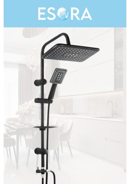 Siyah Robot Duş Seti Banyo Bataryası 4’lü Set + Wc Musluğu fiyatları